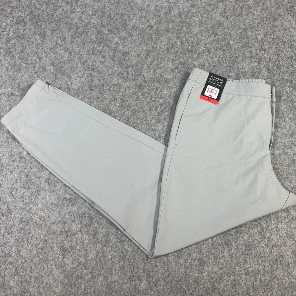 Banana Republic Motion Tech Hybrid Pant Mens 34 Quarry Grey 14890666 New